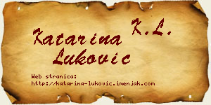 Katarina Luković vizit kartica